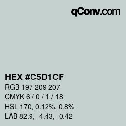 Color code: HEX #C5D1CF | qconv.com