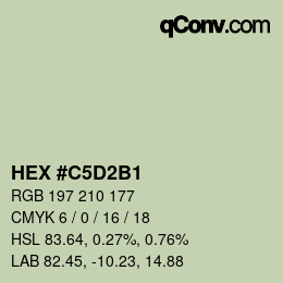 颜色代码: HEX #C5D2B1 | qconv.com