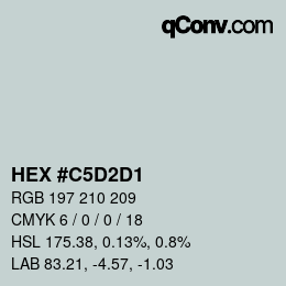 Color code: HEX #C5D2D1 | qconv.com