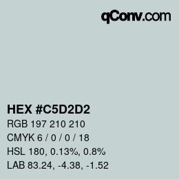 カラーコード: HEX #C5D2D2 | qconv.com