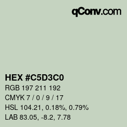 Color code: HEX #C5D3C0 | qconv.com