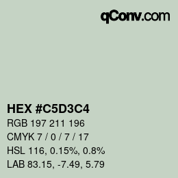 Color code: HEX #C5D3C4 | qconv.com