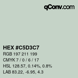 Color code: HEX #C5D3C7 | qconv.com