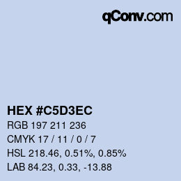 Color code: HEX #C5D3EC | qconv.com