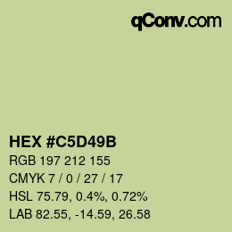 Color code: HEX #C5D49B | qconv.com