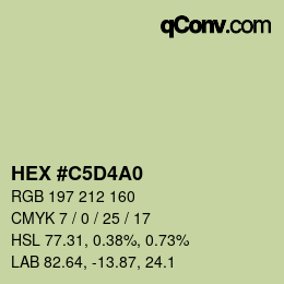 カラーコード: HEX #C5D4A0 | qconv.com