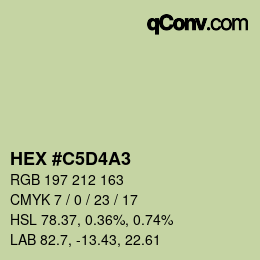 カラーコード: HEX #C5D4A3 | qconv.com