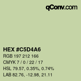 Color code: HEX #C5D4A6 | qconv.com