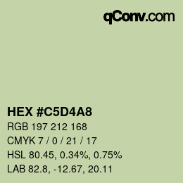カラーコード: HEX #C5D4A8 | qconv.com