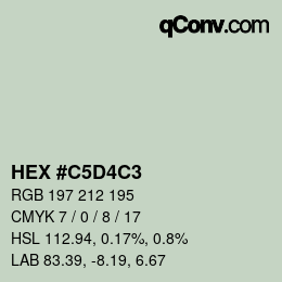 Color code: HEX #C5D4C3 | qconv.com