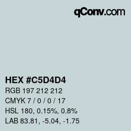 カラーコード: HEX #C5D4D4 | qconv.com