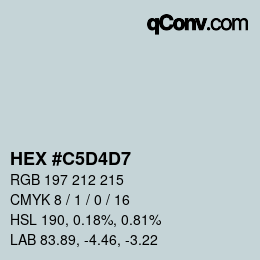 カラーコード: HEX #C5D4D7 | qconv.com