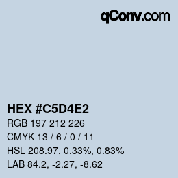 カラーコード: HEX #C5D4E2 | qconv.com