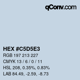 カラーコード: HEX #C5D5E3 | qconv.com