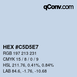 Farbcode: HEX #C5D5E7 | qconv.com