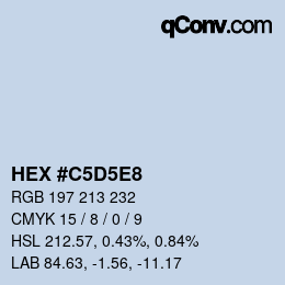 カラーコード: HEX #C5D5E8 | qconv.com
