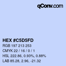 颜色代码: HEX #C5D5FD | qconv.com