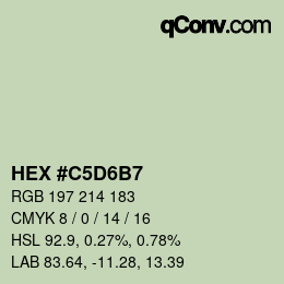 カラーコード: HEX #C5D6B7 | qconv.com