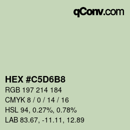 Color code: HEX #C5D6B8 | qconv.com