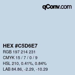 カラーコード: HEX #C5D6E7 | qconv.com
