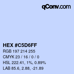 カラーコード: HEX #C5D6FF | qconv.com