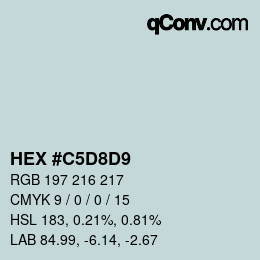 Color code: HEX #C5D8D9 | qconv.com