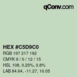 Farbcode: HEX #C5D9C0 | qconv.com