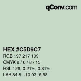 Farbcode: HEX #C5D9C7 | qconv.com