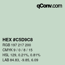 Color code: HEX #C5D9C8 | qconv.com