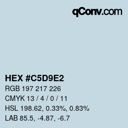 颜色代码: HEX #C5D9E2 | qconv.com