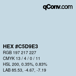 Color code: HEX #C5D9E3 | qconv.com
