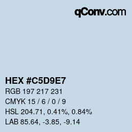 Color code: HEX #C5D9E7 | qconv.com