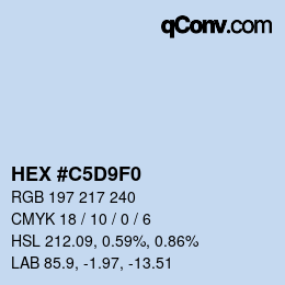 Farbcode: HEX #C5D9F0 | qconv.com