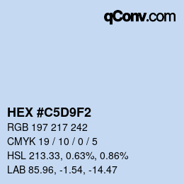 Color code: HEX #C5D9F2 | qconv.com