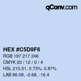 Color code: HEX #C5D9F6 | qconv.com
