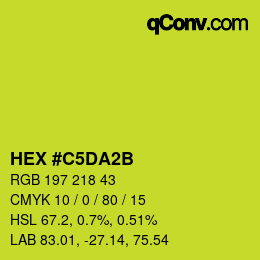 颜色代码: HEX #C5DA2B | qconv.com
