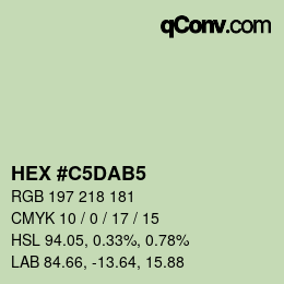 カラーコード: HEX #C5DAB5 | qconv.com