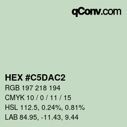 Color code: HEX #C5DAC2 | qconv.com