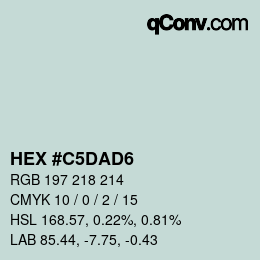 カラーコード: HEX #C5DAD6 | qconv.com