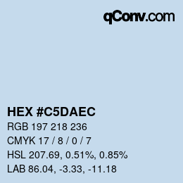 Color code: HEX #C5DAEC | qconv.com