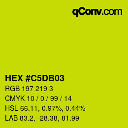 カラーコード: HEX #C5DB03 | qconv.com
