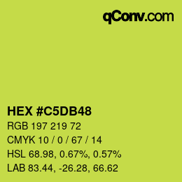 颜色代码: HEX #C5DB48 | qconv.com