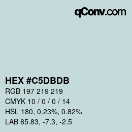 カラーコード: HEX #C5DBDB | qconv.com