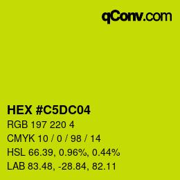 颜色代码: HEX #C5DC04 | qconv.com