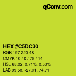 カラーコード: HEX #C5DC30 | qconv.com