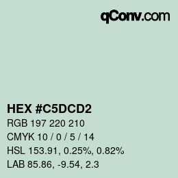 カラーコード: HEX #C5DCD2 | qconv.com