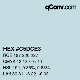 Color code: HEX #C5DCE3 | qconv.com