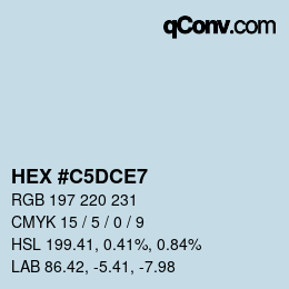 Color code: HEX #C5DCE7 | qconv.com