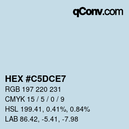 カラーコード: HEX #C5DCE7 | qconv.com