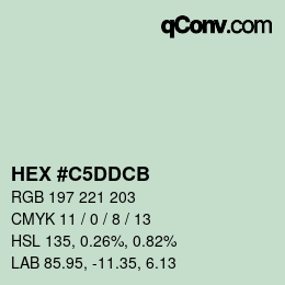 Código de color: HEX #C5DDCB | qconv.com